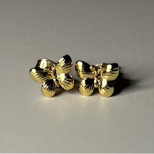 Gold Tinted Butterfly Earring Set